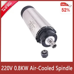 0.8kw Air cooled Spindle Motor 110V/220V Spindle 24000rpm 800W 65mm ER11 Air cooling CNC Spindle for CNC Router Machine