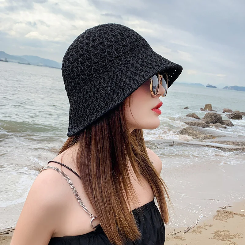 NEW 2021 Womens Straw Hats Chinese Panamas UV Protection Sun Visor Beach Hats Women Visors Foldable Female Women Summer Sun Hat