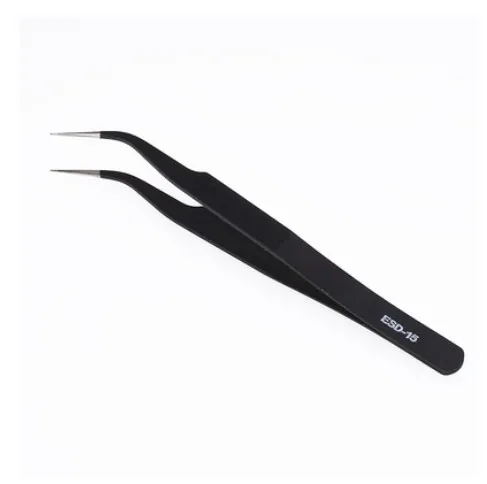 1pcs Anti-static ESD Stainless Steel Tweezers Maintenance Tools Industrial Precision Curved Straight Tweezers Repair Tools