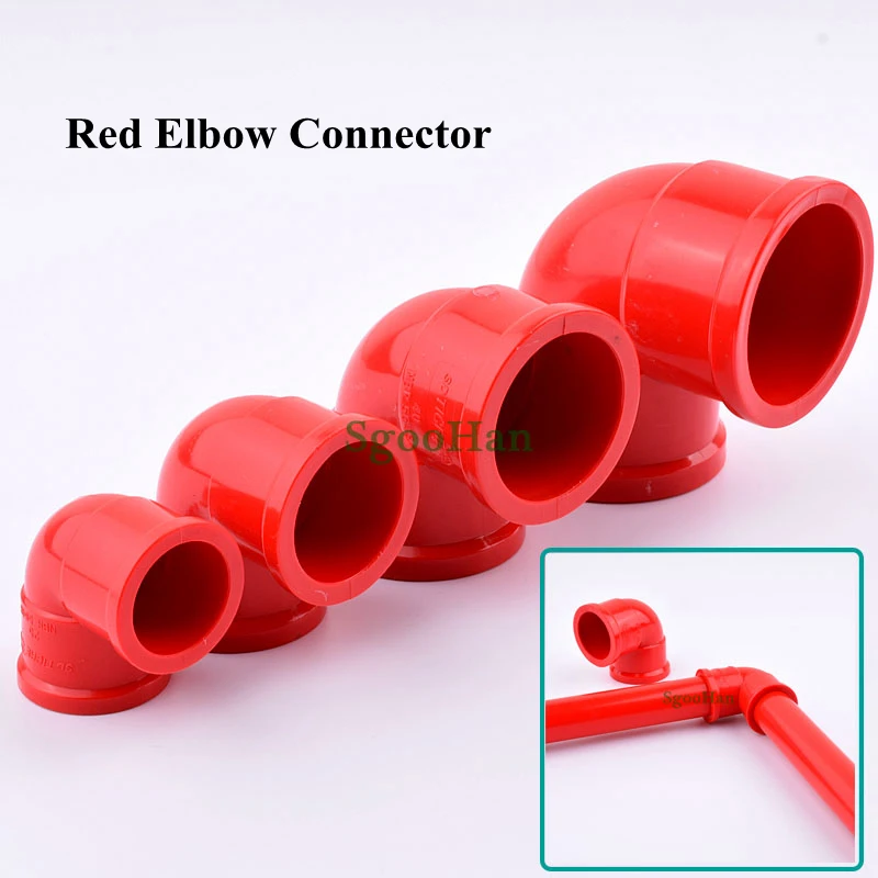 4~10pcs 20~50mm UPVC Pipe Elbow Connector Hydroponic Planting Frame 90° Elbow Joint Aquarium Fish Tank Red Hard Tube Connectors