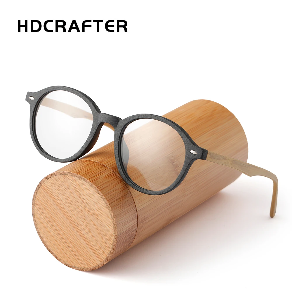 Retro Round Wood Glasses Frame Men Women Optical Myopia Eyeglasses Prescription Spectacles with Clear lenses Eye Glasses Frames