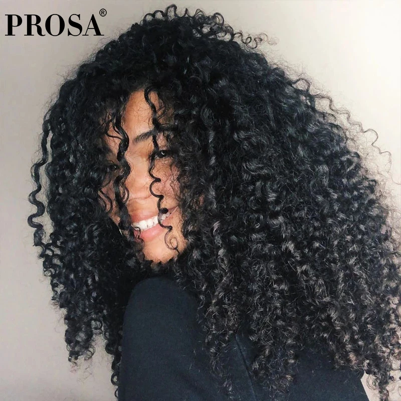 Grampo de cabelo encaracolado para mulheres 3b 3c, extensão de cabelo humano encaracolado, 7 peças de cabelo brasileiro espiral para mulheres