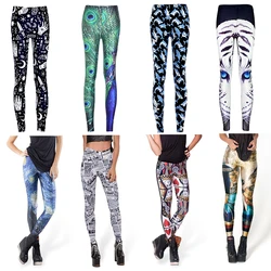 Yeni seksi kadın Legging kaplan köpekbalığı yıldız sanat baskı spor leggins moda ince yüksek bel tayt kadın pantolon noel hediyesi