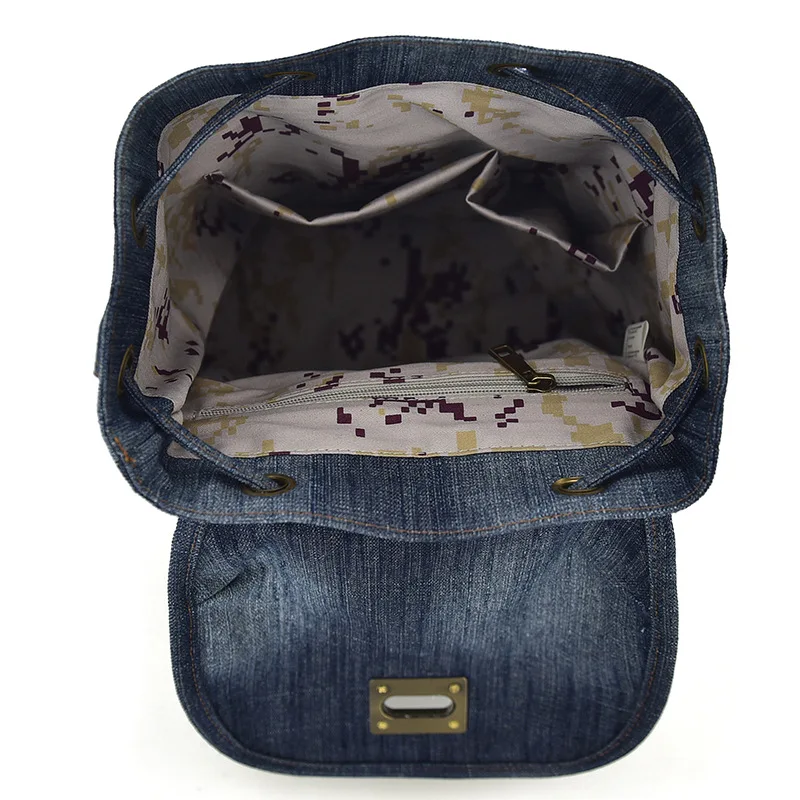 Imagem -04 - Mochila Escolar Denim para Adolescentes Meninos Grande Capacidade Vintage Mochila para Escola Faculdade Slim