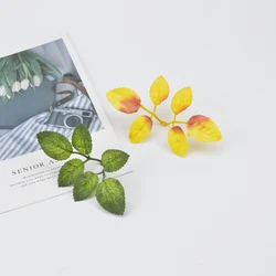 Silk Leaf Wedding Decorative Flowers Wall Home Decoration Accessories Rose Artificial Plants Scrapbooking DIY Gifts Box