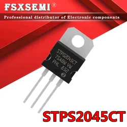 Rectificador de potencia SCHOTTKY STPS2045CT TO-220 STPS2045C TO220 45V 20A STPS2045, 10 unidades