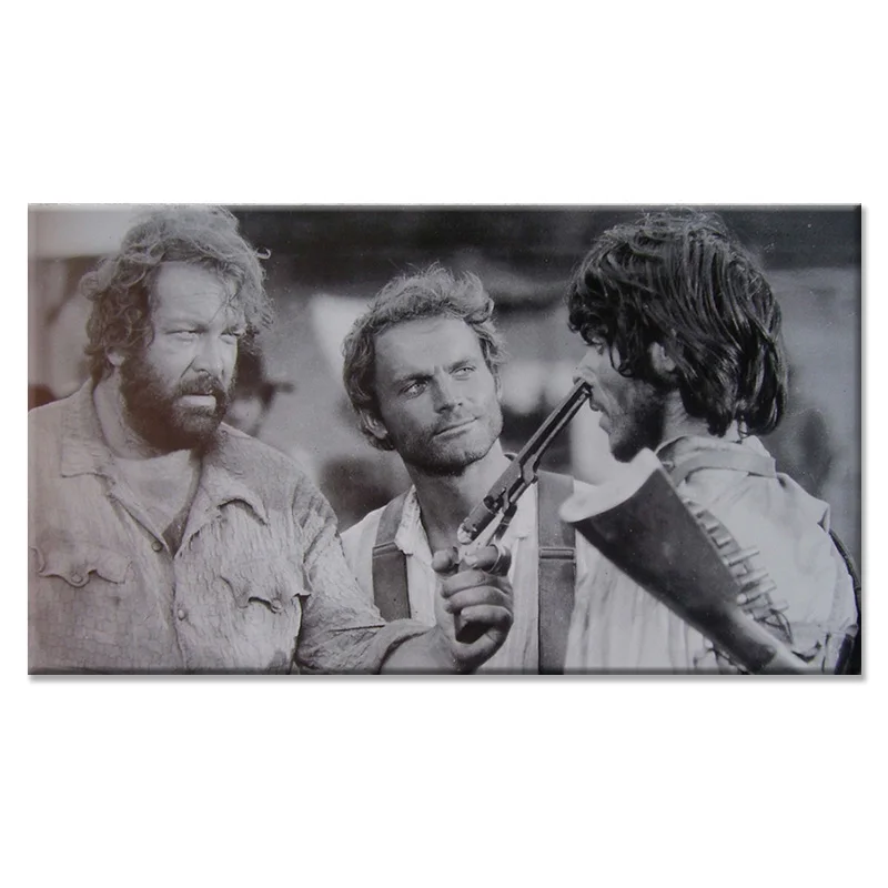 old movies artwork Terence Hill Bud Spencer living room decor home wall art decor wood frame fabric poster