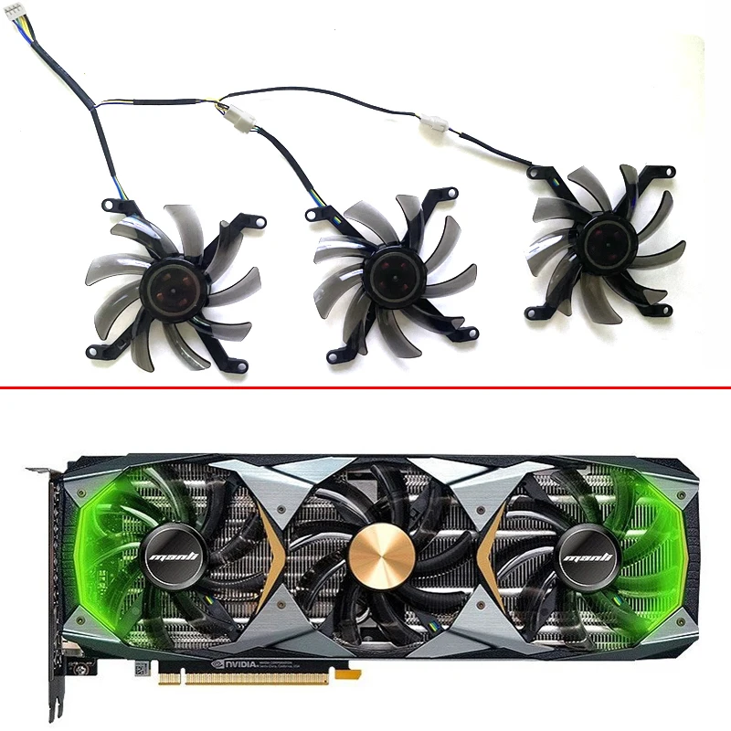 

3 шт. T129215SU 85 мм 12 В постоянного тока 4PIN GeForce RTX 2070 SUPER GPU вентилятор для ManLi RTX 2080Ti 11G Gallardo GTX 1080 Ti Охлаждающие вентиляторы