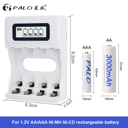 4 Slot Usb Battery Charger For 1.2V AA AAA NiCd NiMh Rechargeable Battery Fast Smart Intelligent LCD Display Quick Charger