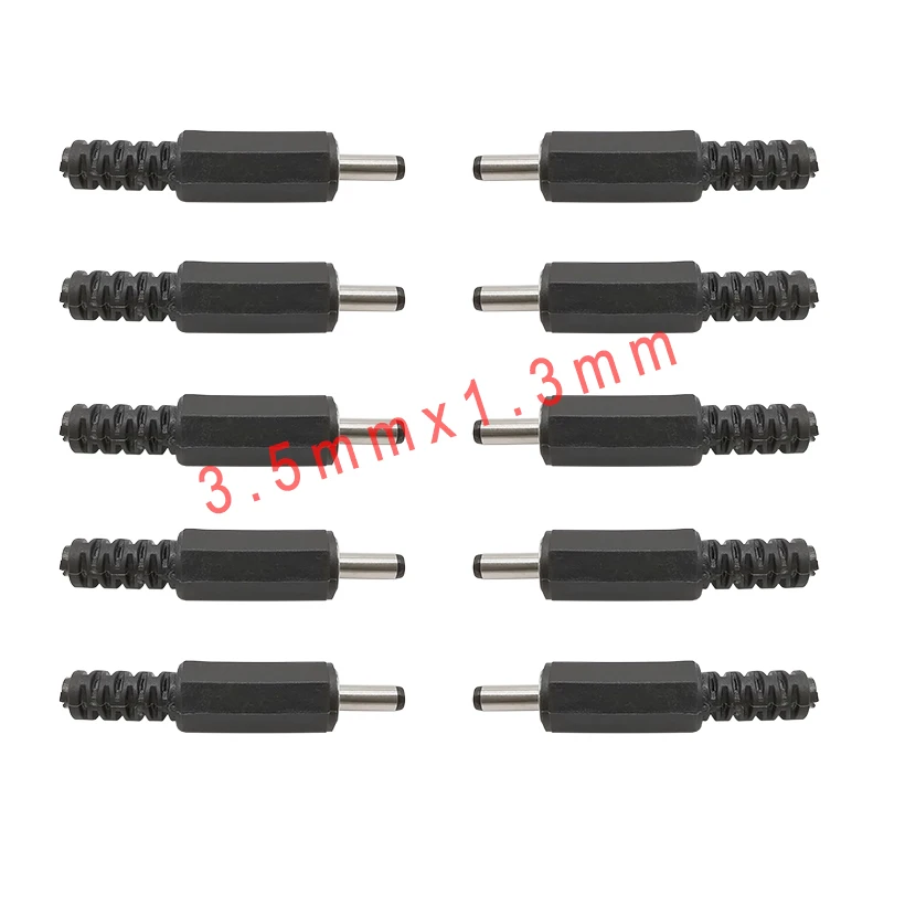 

10Pcs 3.5mm x 1.3mm DC Power Plug Jack Connector Adapter 3.5*1.35mm Plastic DC Male Plugs