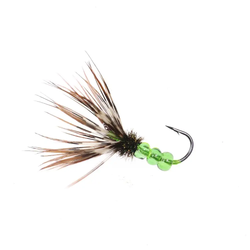 Bimoo Simple – Moscas Tenkara rojas y verdes para trucha - imagen 3
