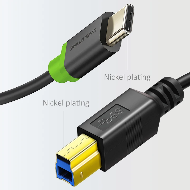 CABLETIME C tipi USB 3.0 BM yazıcı dayanıklı kablo 5Gbps yüksek hızlı USB3.0 uzatma yazıcı HP kablosu yazıcı C244