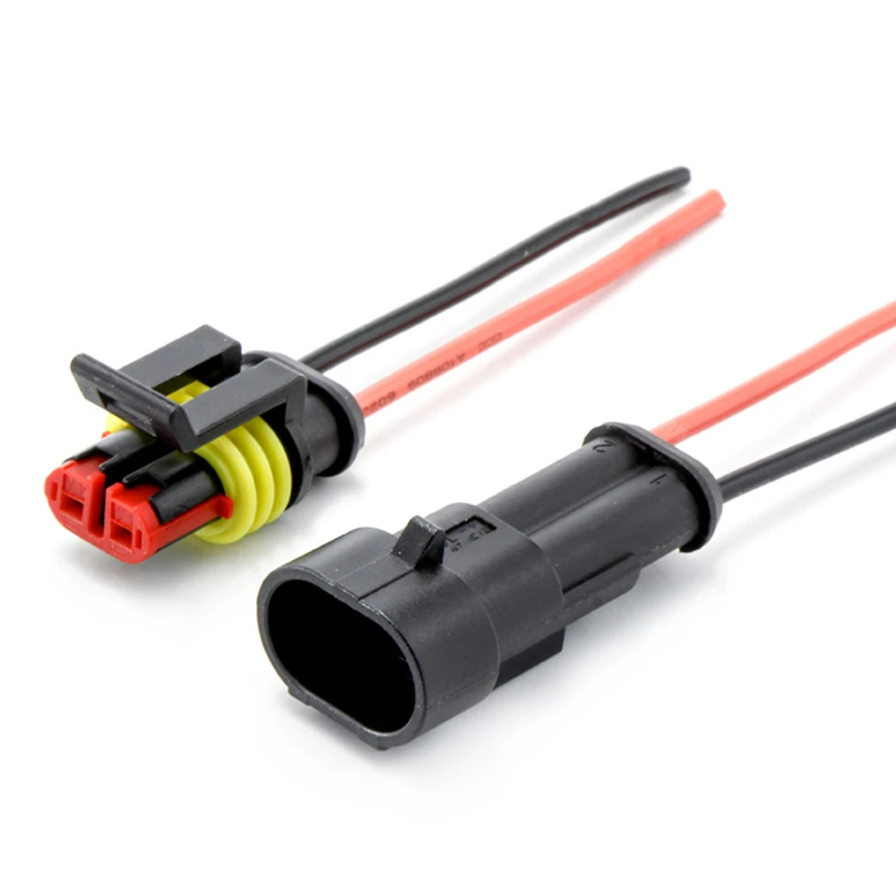 

10 Sets Waterproof Automotive Male Female Electrical Connectors Plug 2Pin Way With Wires For Car Motorcycle Scooter Marine Truck