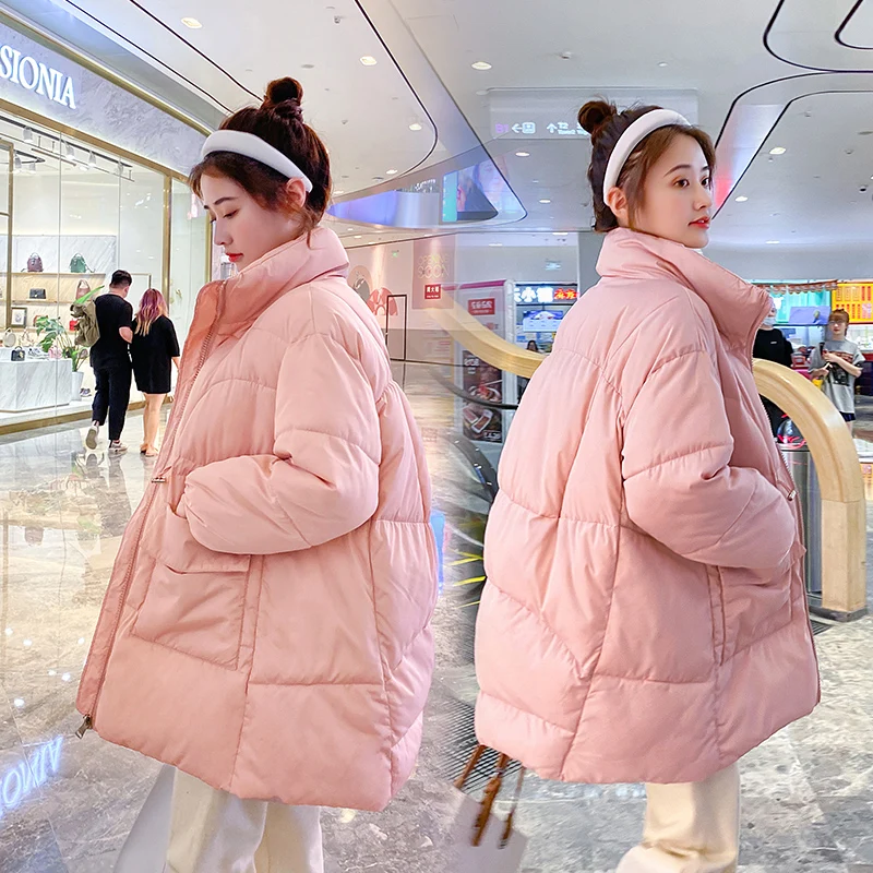 Nice Pop Winter Clothes OverSize Oversize Zipper Parkas Drawstring Cotton-padded Coats Loose Pregnant Women Jackets Warm Coat