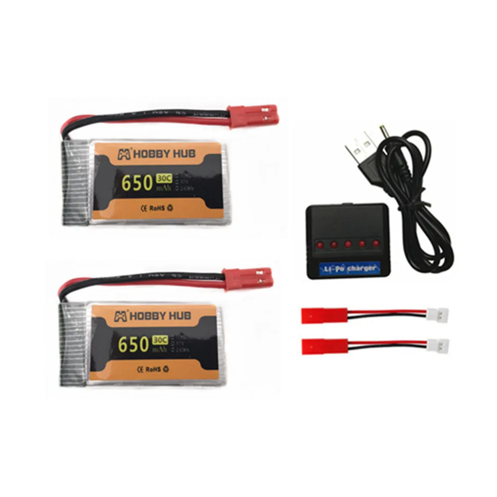 2pcs/lot High quality 3.7V 650mAh 30C For FY550 HJ818 HJ819 quadrocopter 3.7V 650mAh lithium battery 852540 JST Plug