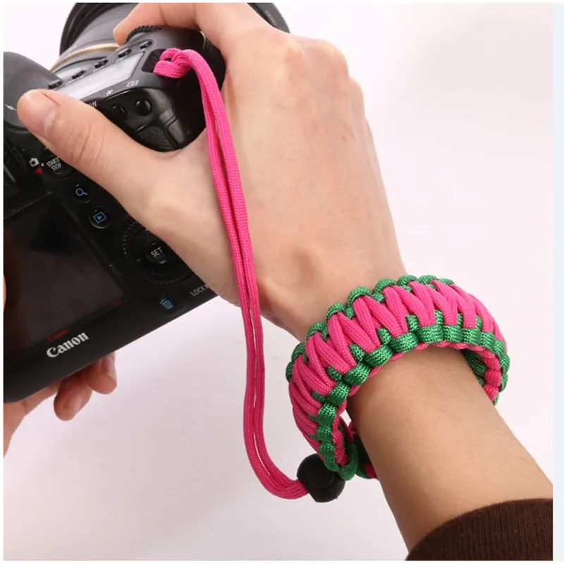 Handcrafted Double Layers Camera Anti-lost Wrist strap Outdoor 550Ibs Adjustable Comfortable Camera shatter-resistant Nylon rope