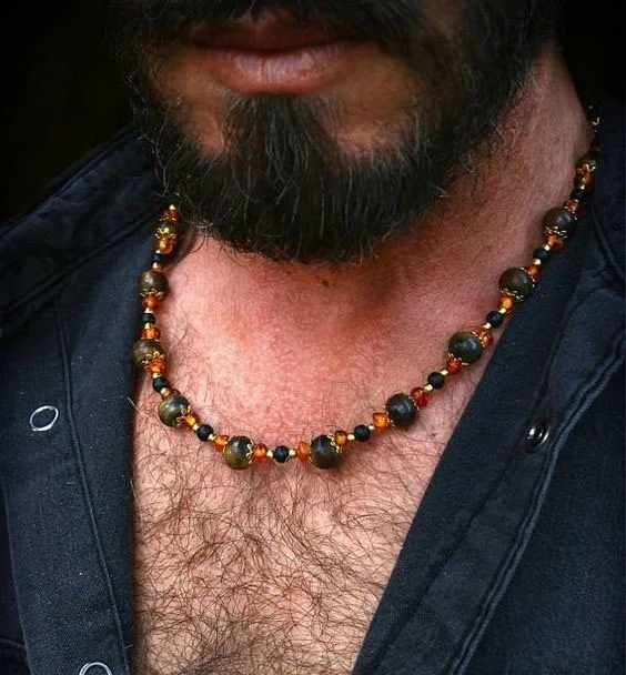 casual necklace for men / bohemian jewelry for man / earthy mens jewelry / masculine jewelry / cool necklace for men /