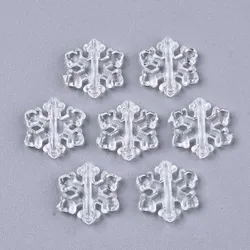 200pcs/lot Transparent Snowflake Acrylic Beads for DIY Fashion Jewelry Making Bracelet Charm Crafts Decor Accessories Supplies