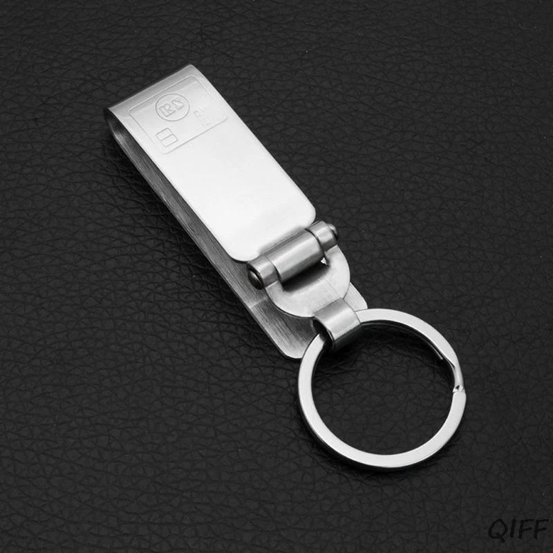 Anti-Lost Heavy Duty Stainless Steel Belt Keyring Holder Key-Clip Detachable