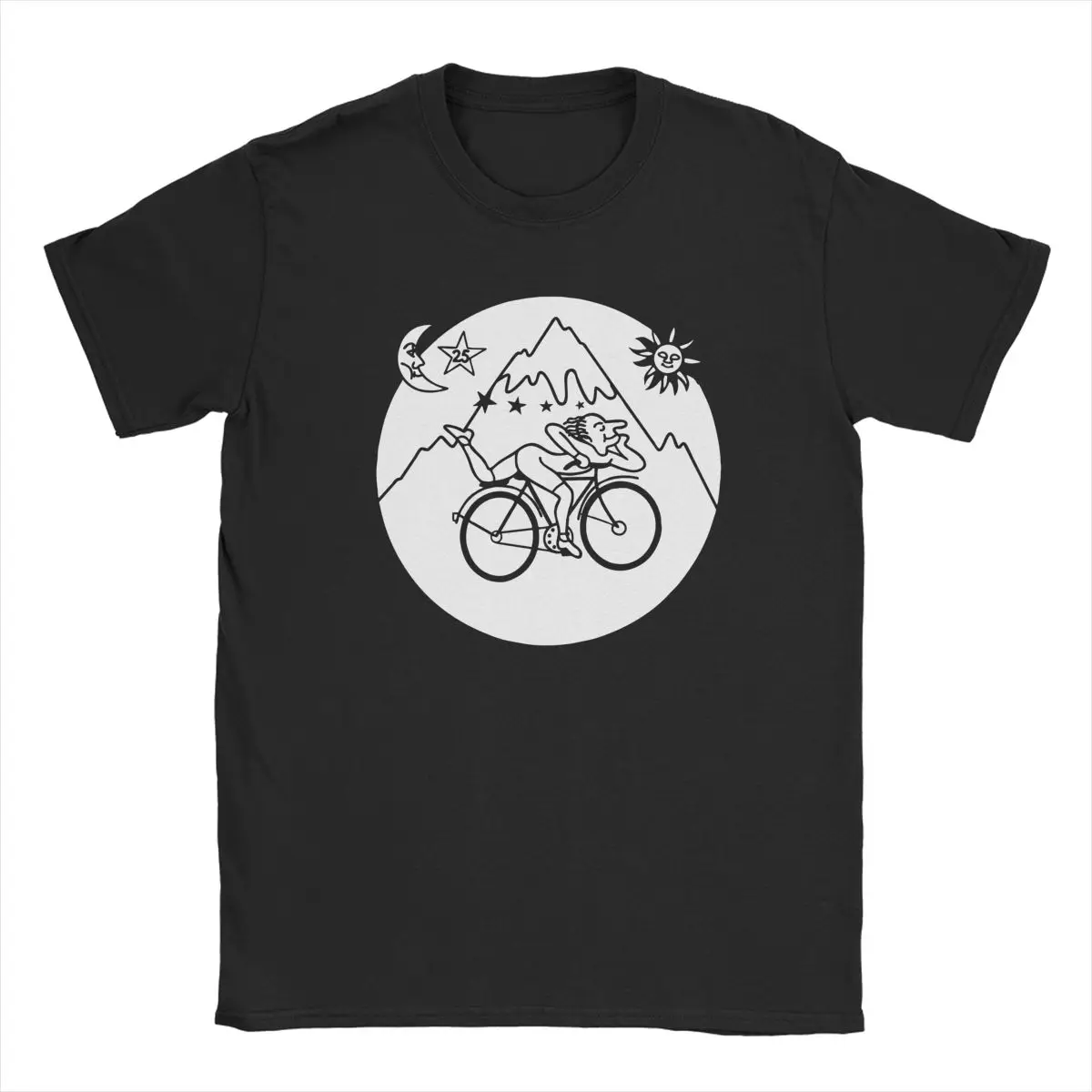 Albert Hofmann LSD 1943 B&W Men T Shirt Bike Funny Tee Shirt Short Sleeve Crewneck T-Shirts 100% Cotton Plus Size Clothes