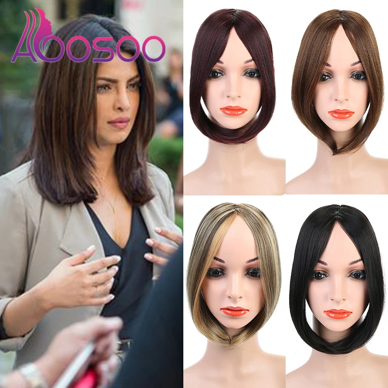 AOOSOO Hair extension on both sides of bangs Girl side bangs fake edge synthetic hairpin high temperature resistant fake bangs