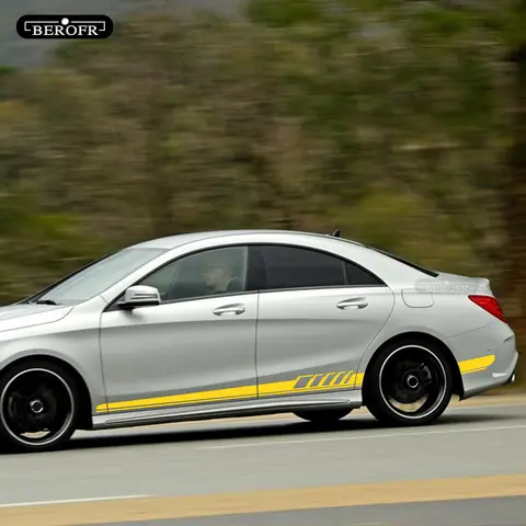 Naklejki samochodowe z bocznym paskiem w stylu Edition 1 do Mercedes Benz CLA 45 200 250 180 W117 C117 X117 AMG Carbon Fibre Black White