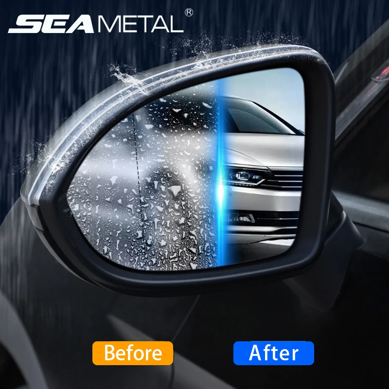 SEAMETAL Car Rearview Mirror Protective Film Rain Proof Anti Membrane Car Window Rear View Stickers Waterproof Car Accessories