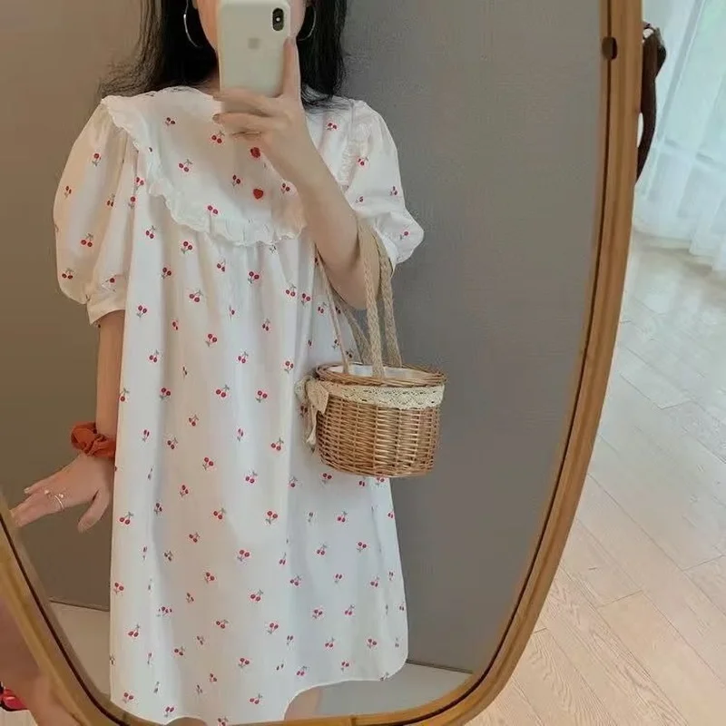 Nightgowns Women Spring All-match Girls Kawaii Korean Style Design Home Tender Stylish Sleepwear Newest Aesthetic Soft Teens Ins