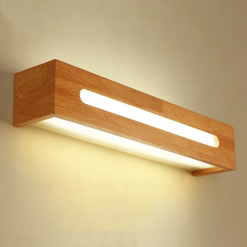 Creative Nordic Bedroom Wood Wall Light 10W AC110-240V Foyer Study Background Lamp Bathroom LED Mirror Light