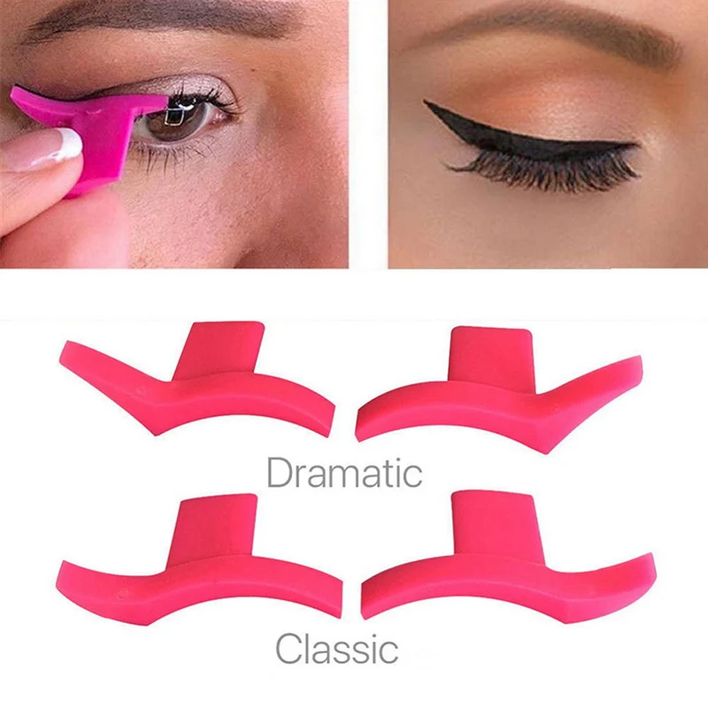 4 Pcs Eyeliner Template Model Stamp Makeup Aid Tools Sexy Silicone Eyeliner Stamps Practical Eyeliner Template Model Kit