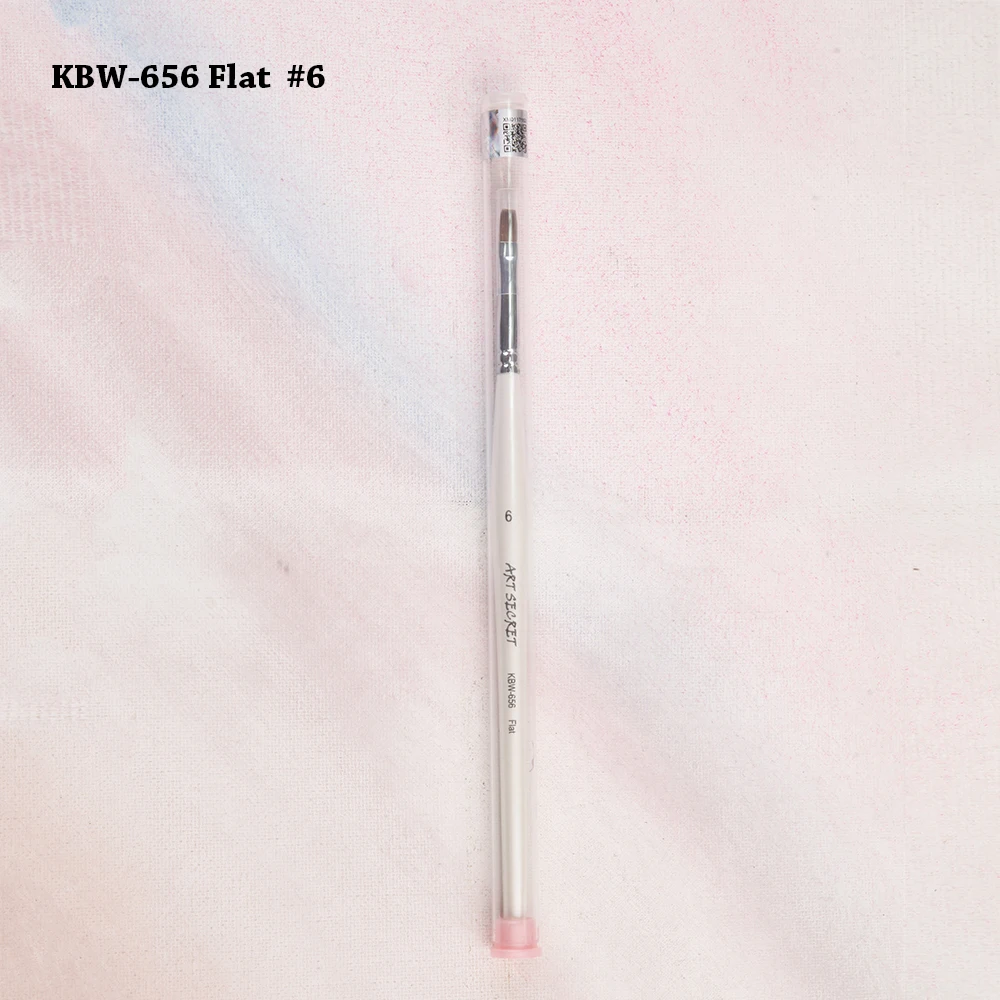 Artscret Stylish Nail Brush KBW-656 Anti-Drop Sable Hair Brass Ferrule White Handle Art Professional Tools For Painting Finger