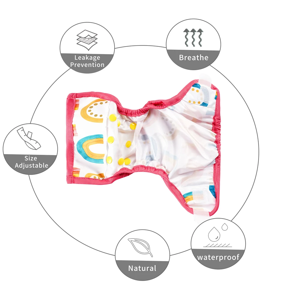 Happyflute Newborn print PUL design snap o hook & loop fodera per pannolini in tessuto ecologico