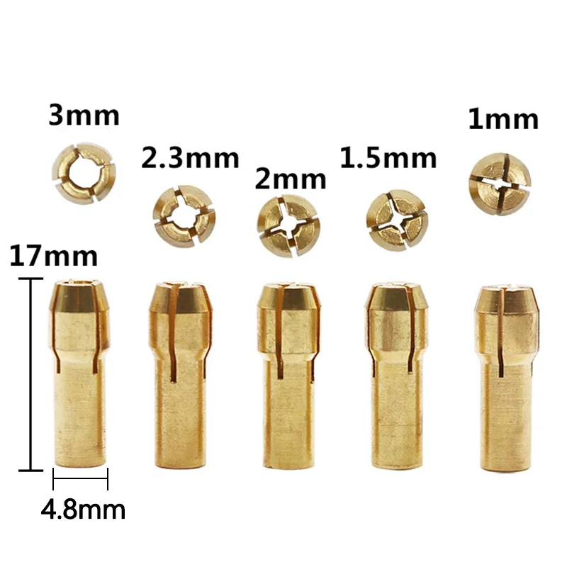 Juego de brocas eléctricas de latón, 12 piezas, 0,5-3,2mm, mandril, abrazadera de eje de Motor eléctrico con llave, broca, accesorios para herramientas eléctricas