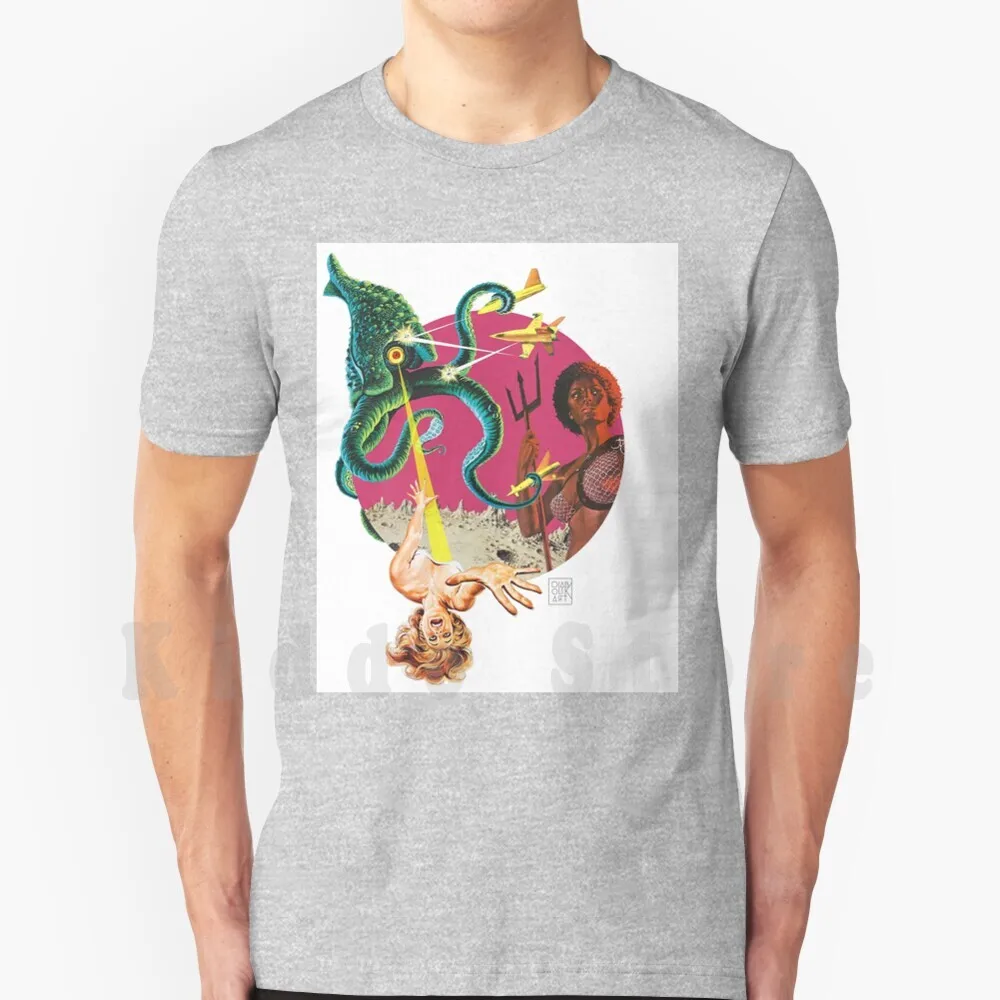 Attack Of The Tentacles T Shirt Cotton Men DIY Print Cool Tee Tentacles Monster Octopus Squid Mermaid Russ Meyer Planet Strong