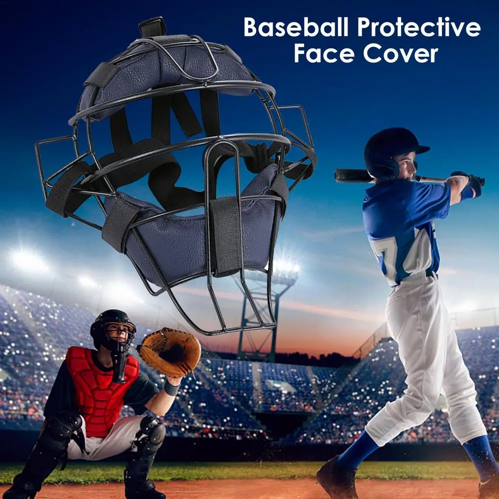 Baseball Protective Helmet Softball Face Guard Adjustable Buckles Face Protector Cover With Cushion For Baseball Accessories