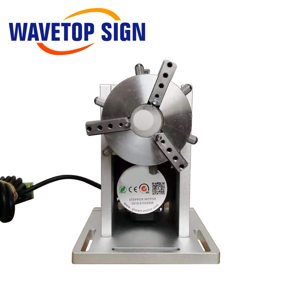 WaveTopSign Dia.65mm Rotary Device 2Phase Motor Rotary Attachment with Driver for Co2 and Fiber Marking Machine Expansion Axis
