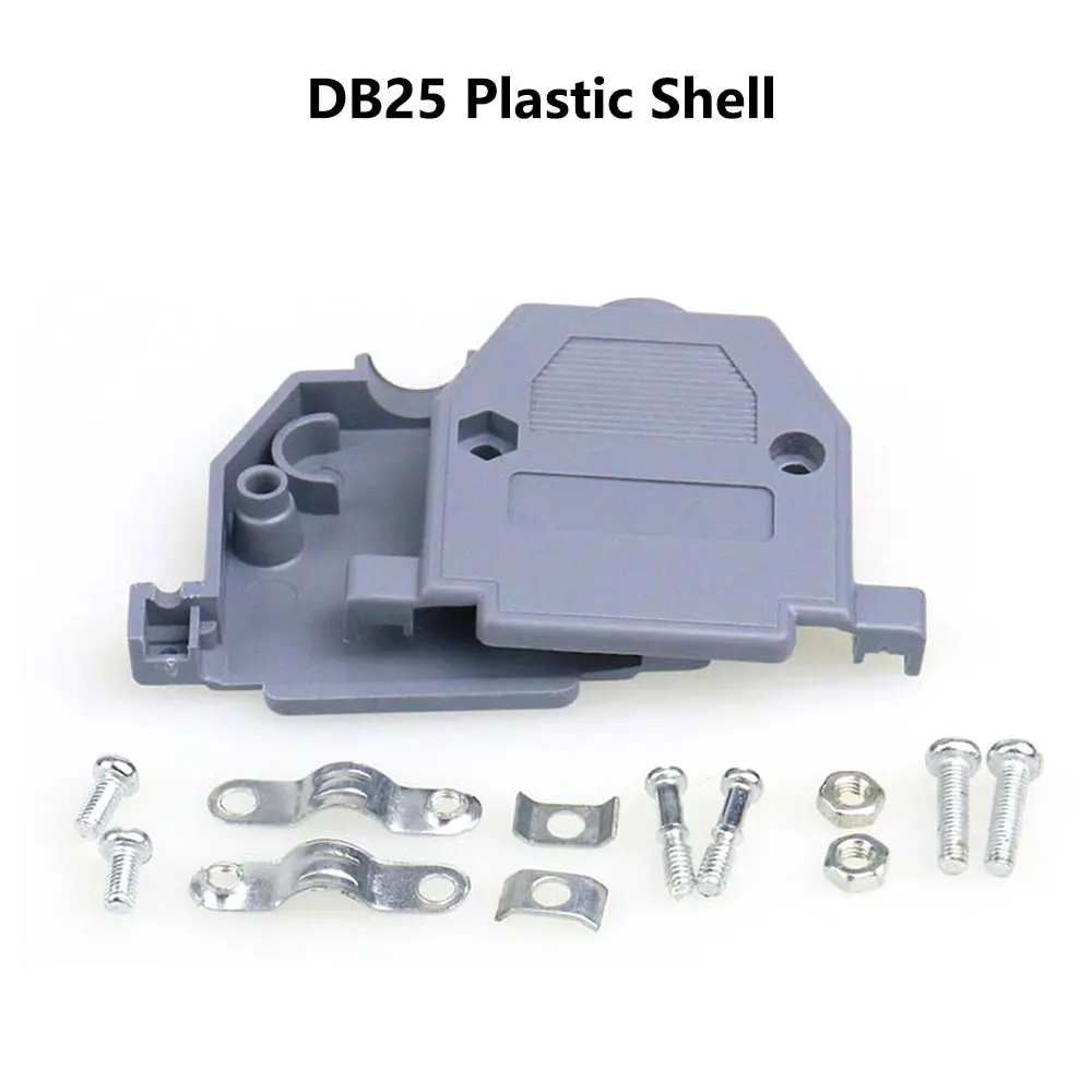 DB25 وصلات لحام ذكر التوصيل/أنثى المقبس البلاستيك قذيفة عدة 2 صفوف 25 دبوس المنفذ التسلسلي موصل D-SUB 25 محولات
