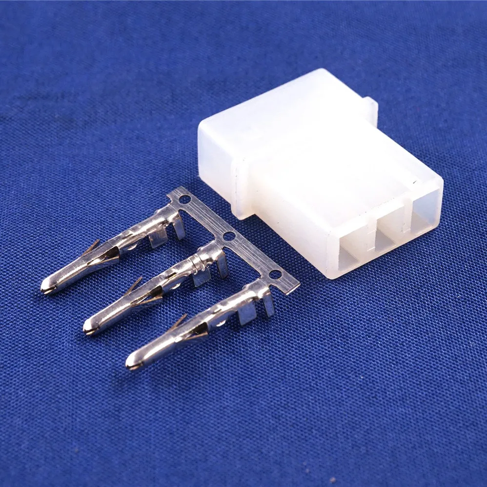 10 pcs 5.08 mm 3 pole Plug Housing male Contact Socket Pins IDE Power Connector Shell 0.20\