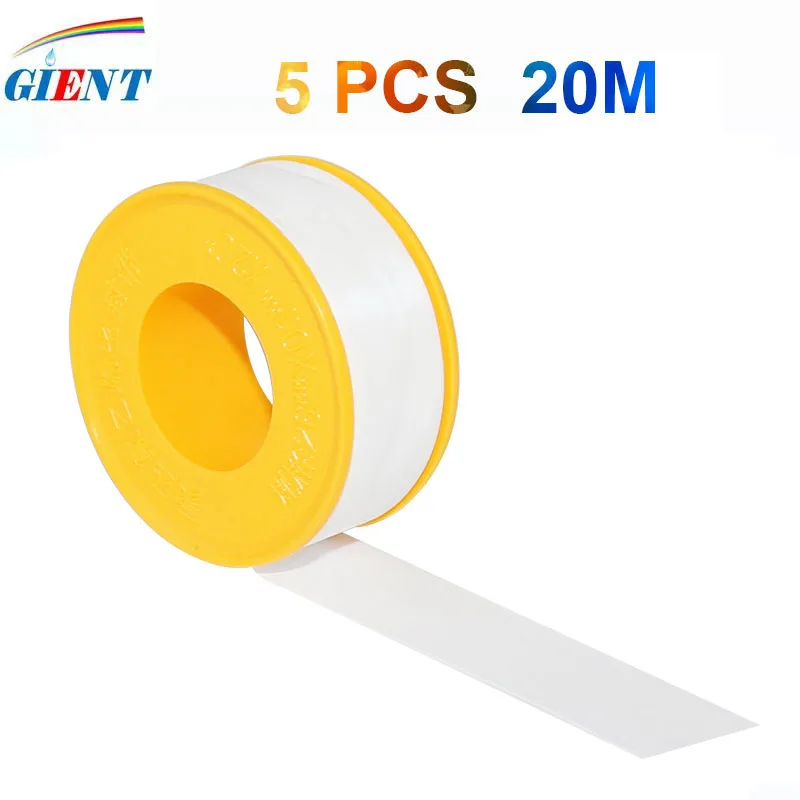 

PTFE Thread Tape Roll Plumbing Plumber Fitting for Water and Gas Thread Joint Pipes Seal Plumbing Tools 5Rolls 20m