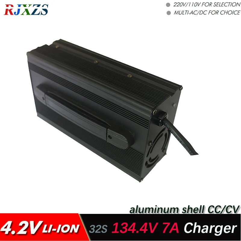 134.4V 7A อะลูมิเนียมชาร์จเจอร์สำหรับแบตเตอรี่ลิเธียมโพลิเมอร์ 32S ความจุสูง รองรับโหมด CC/CV คุณภาพสูง ใช้งานได้จริงในงานอุตสาหกรรม
