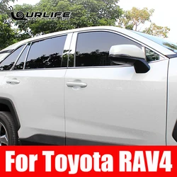For Toyota Rav 4 Rav4 5 Gen XA50 2019 2020 2021 2022 2023 2024 Chrome Window Pillar Strip Cover Trim Stainless Steel Accessories