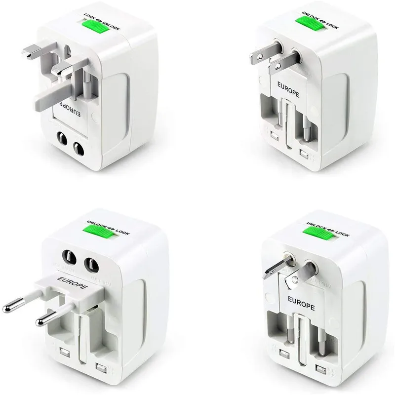 Alles In Één Universele Internationale Stekkeradapter Usb-Poort Wereld Reizen AC Oplader Adapter Au Us Uk Eu Converter