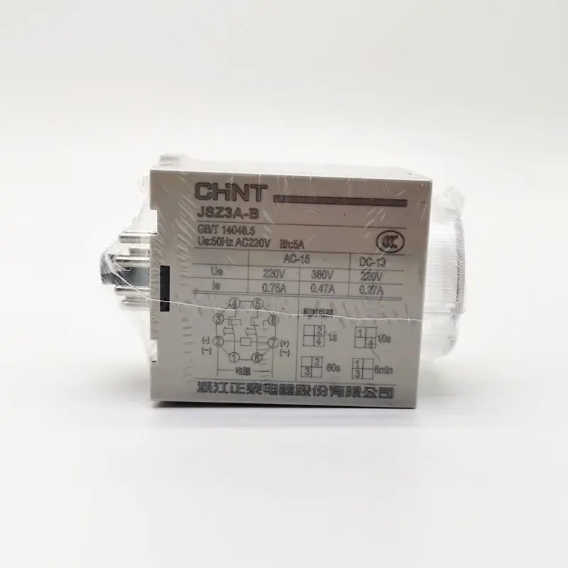 CHINT Time Power On Delay Relay  JSZ3A-A A-B A-C A-D A-E 1S 5S 10S 30S 60S 1M JSZ3A ST3P AC380V AC220V AC110V AC24V DC24V DC12V