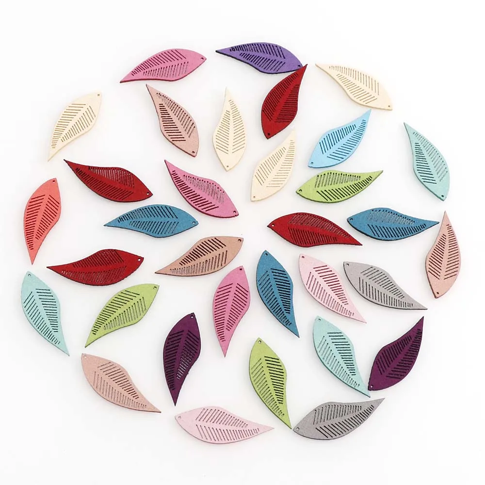 50/100Pcs Faux Leather Mix Small Leaves Tassel Jewelry Curtain Garments Decorative Accessories Key Bag Pendant Craft Tassels DIY