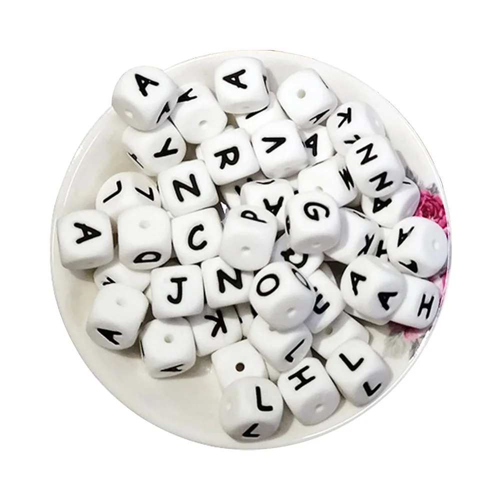 BOBO.BOX 10Pcs Silicone English Alphabet Beads Letter BPA Free Material For DIY Baby Teething Necklace Baby Teether