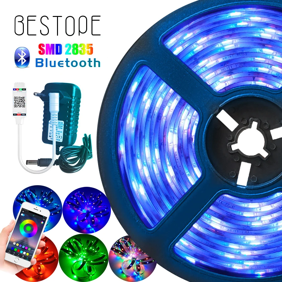 

Bluetooth LED Strip RGB Led Light Tape SMD 2835 DC12V Waterproof LED Light 5m 10m diode Ribbon Flexible with Bluetooth remote