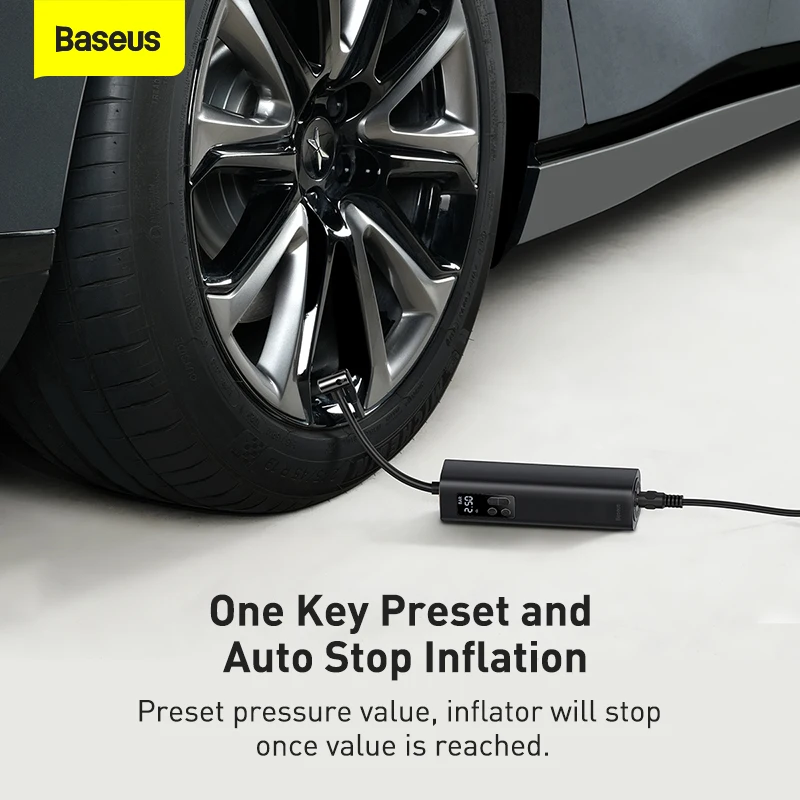 Baseus Mini Car Air Compressor 12V 150PSI Portable Car Tire Inflator Smart Digital Inflatable Pump For Car Bicycle Boat Air Pump