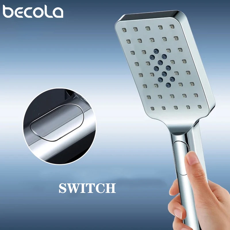 Becola New Shower Head Bathroom Accessories Three Function Shower Nozzle ABS Material Water Saving Chrome Hand Shower Head