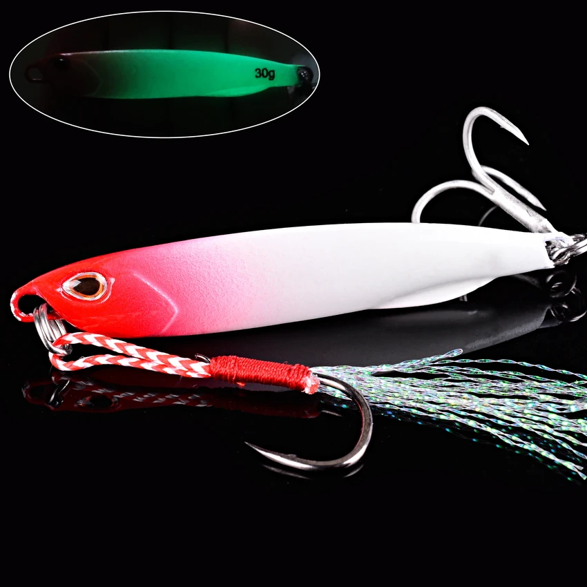 1 sztuk Jig metalowy wolniejszy długi Fishing Lure powolne obsada Jigging łyżka 10g 15g 20g 30g 40g sztuczny brzeg ołowiu metalowa przynęta Sea