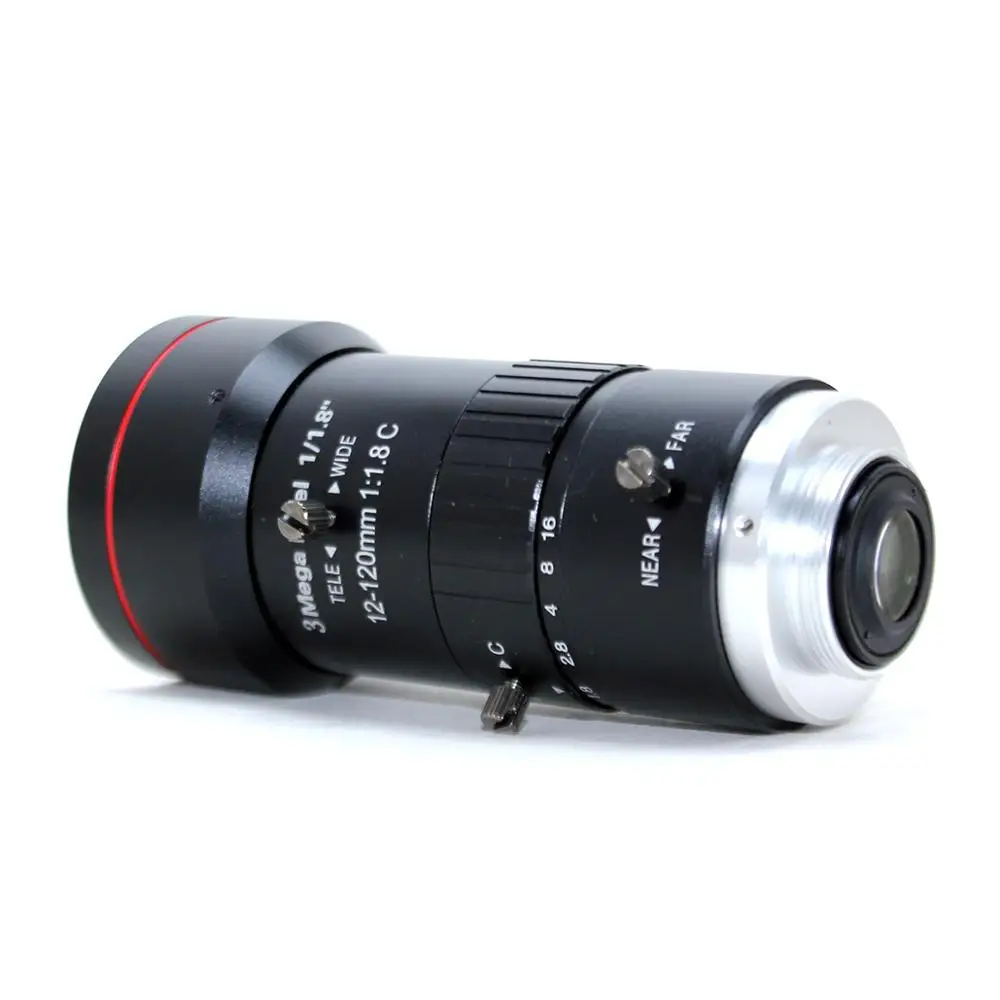 3.0Megapixel 12-120mm HD CCTV lens F1.8 manual Iris Varifocal C mount lens Low Distortion FA lens for IP Camera lens